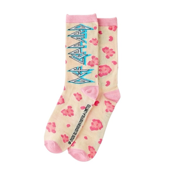 Def Leppard Accessories - Def Leppard Pink and Cream Unisex Socks in a Collectible Tin